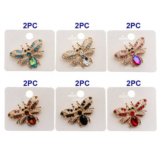 Rhinestone Flying Beetle Brooch