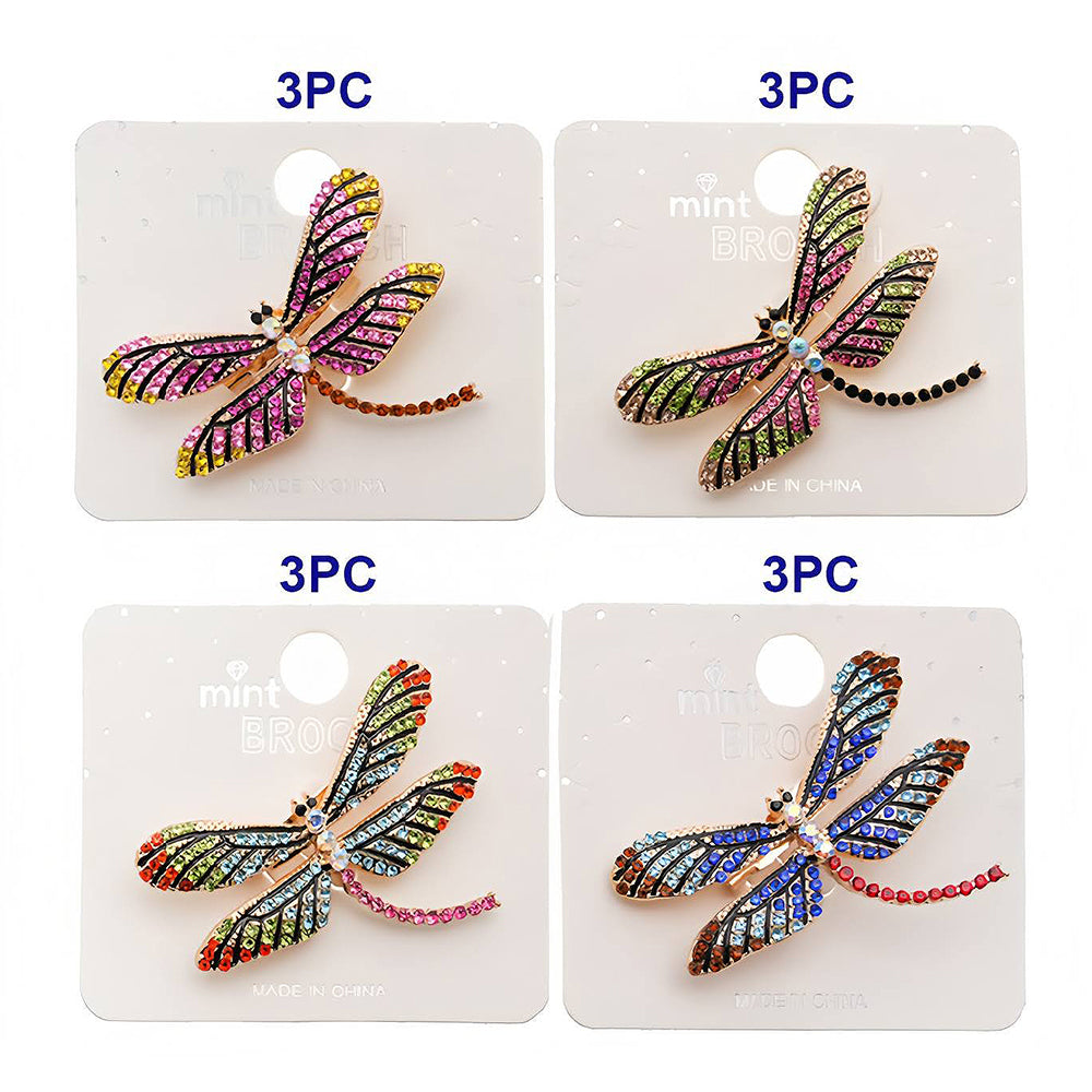 Rhinestone Dragonfly Brooch