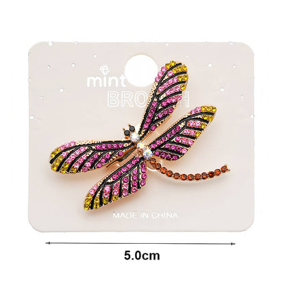 Rhinestone Dragonfly Brooch
