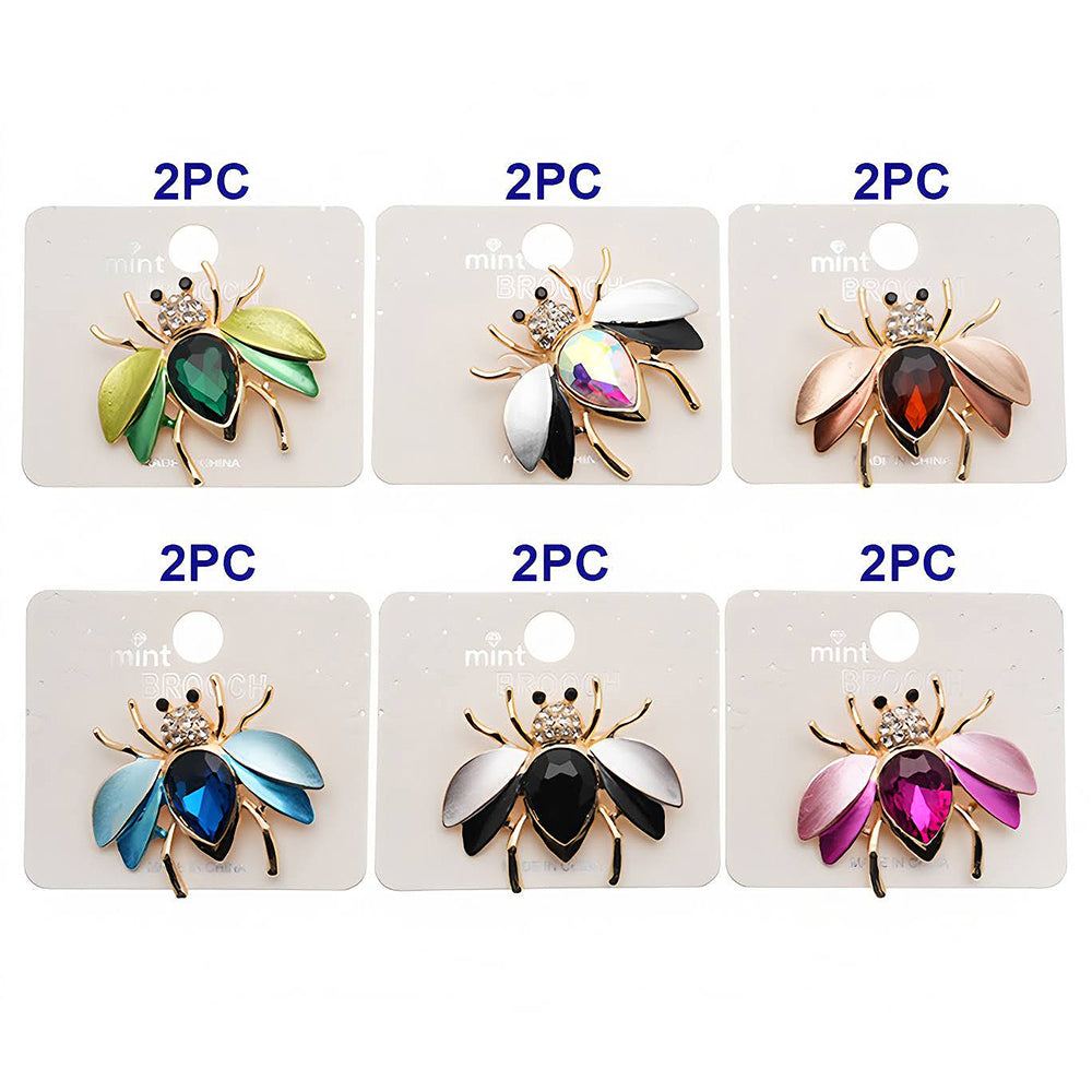 Crystal Winged Beetle Brooch