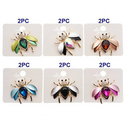 Crystal Winged Beetle Brooch