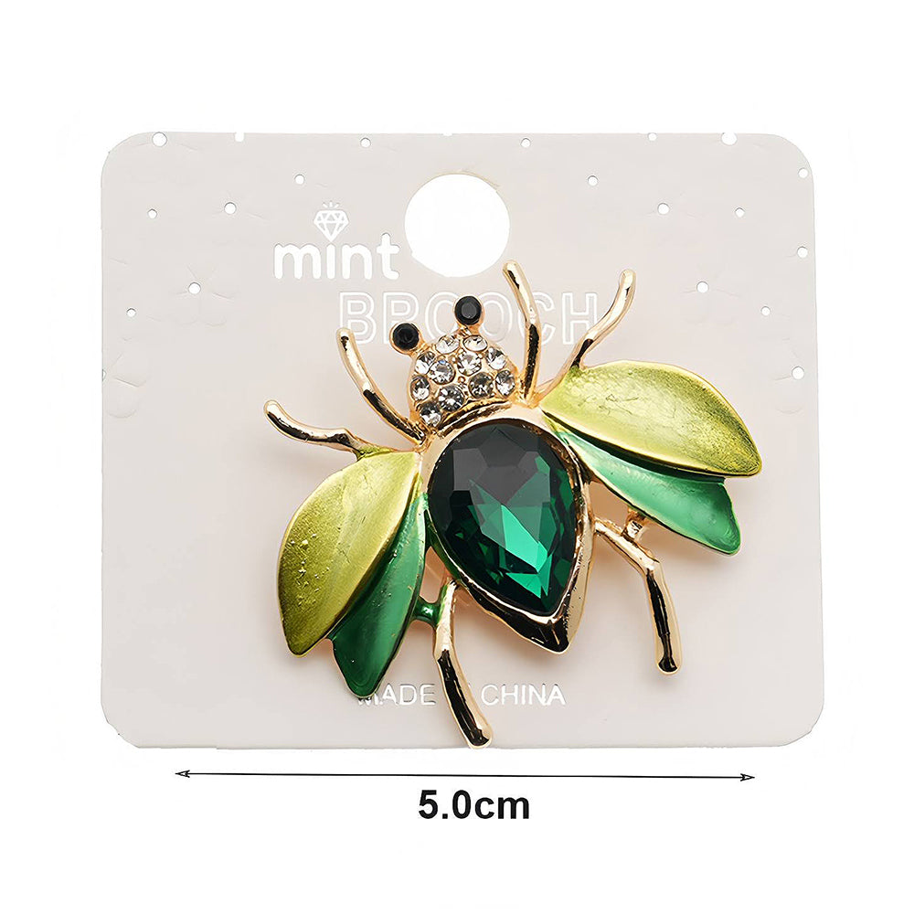 Crystal Winged Beetle Brooch