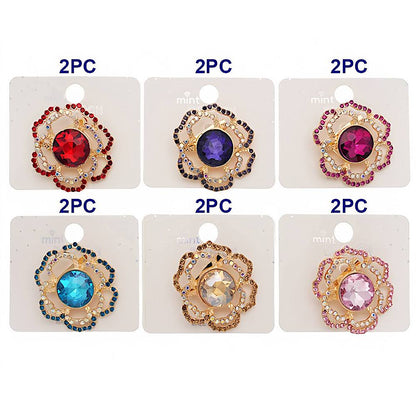 Rhinestone Flower Brooch