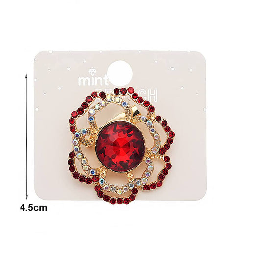 Rhinestone Flower Brooch