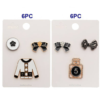 Elegant Lady Black & White 3 Piece Lapel Pins Set