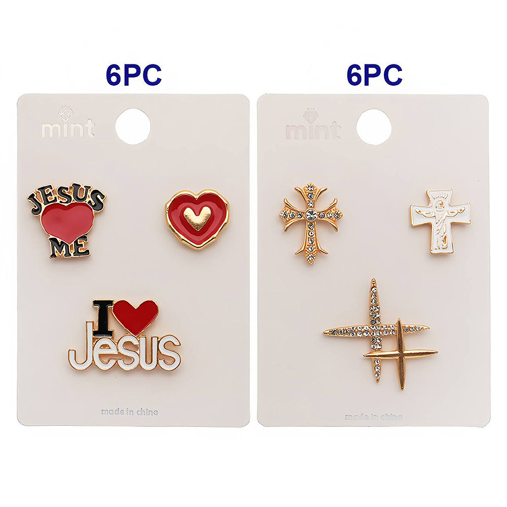 I Love Jesus 3 Piece Lapel Pins Set