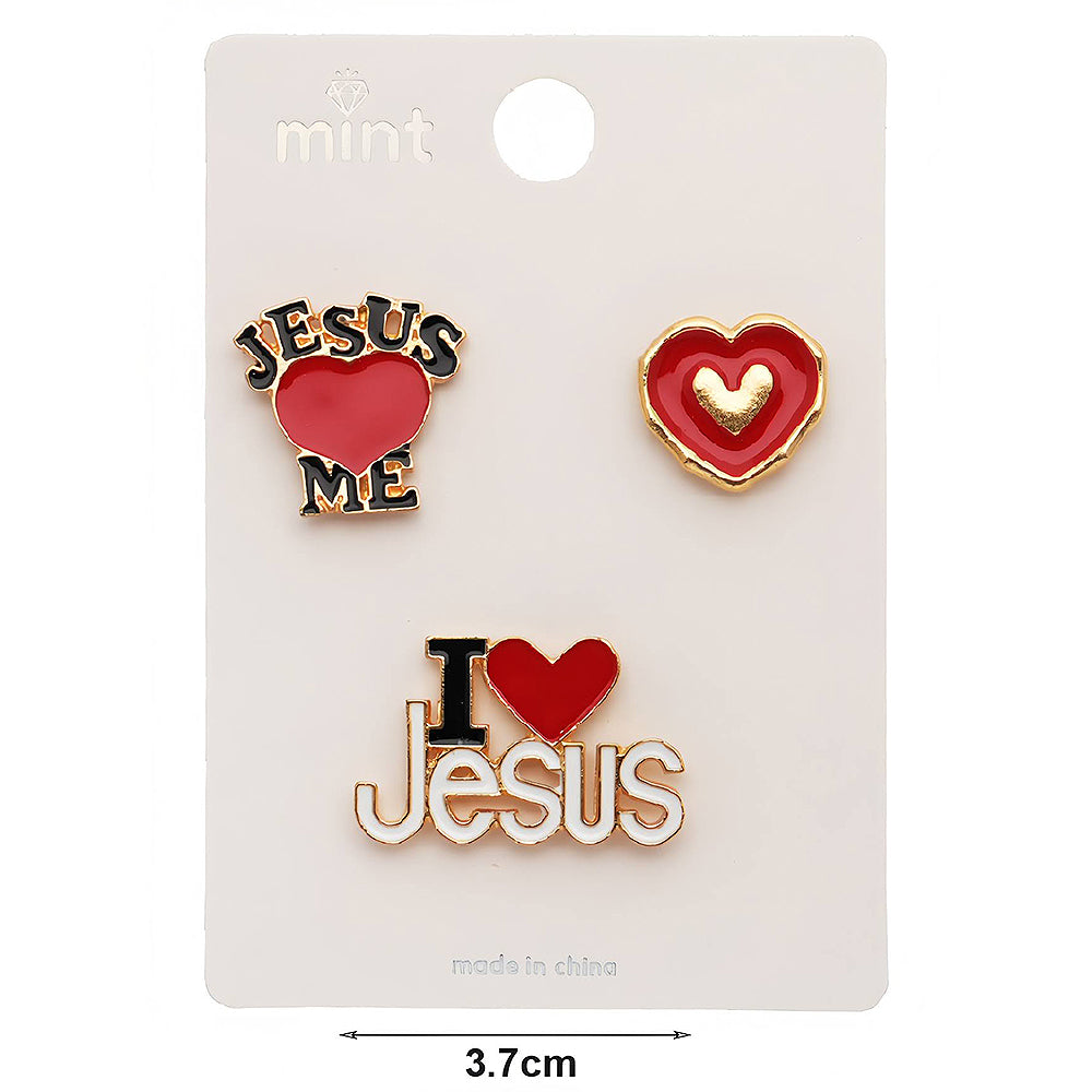 I Love Jesus 3 Piece Lapel Pins Set