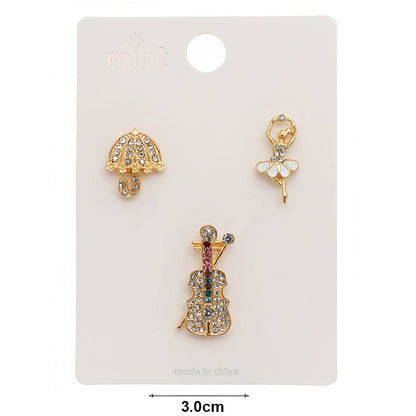 Assorted Motifs 3 Piece Lapel Pins Set