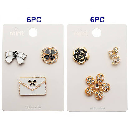 Assorted Classy Black & White Motifs 3 Piece Lapel Pins Set
