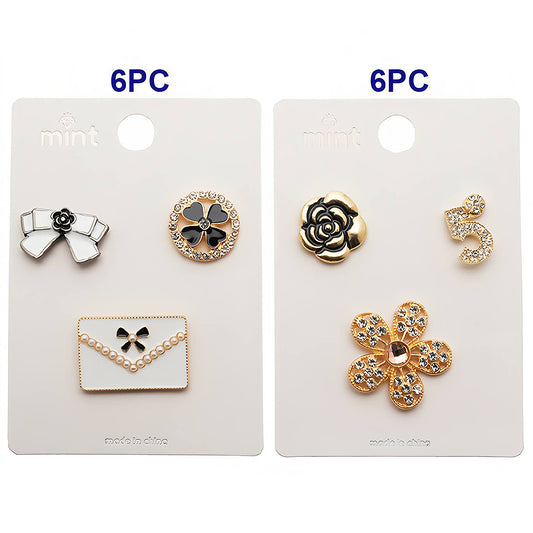 Assorted Classy Black & White Motifs 3 Piece Lapel Pins Set