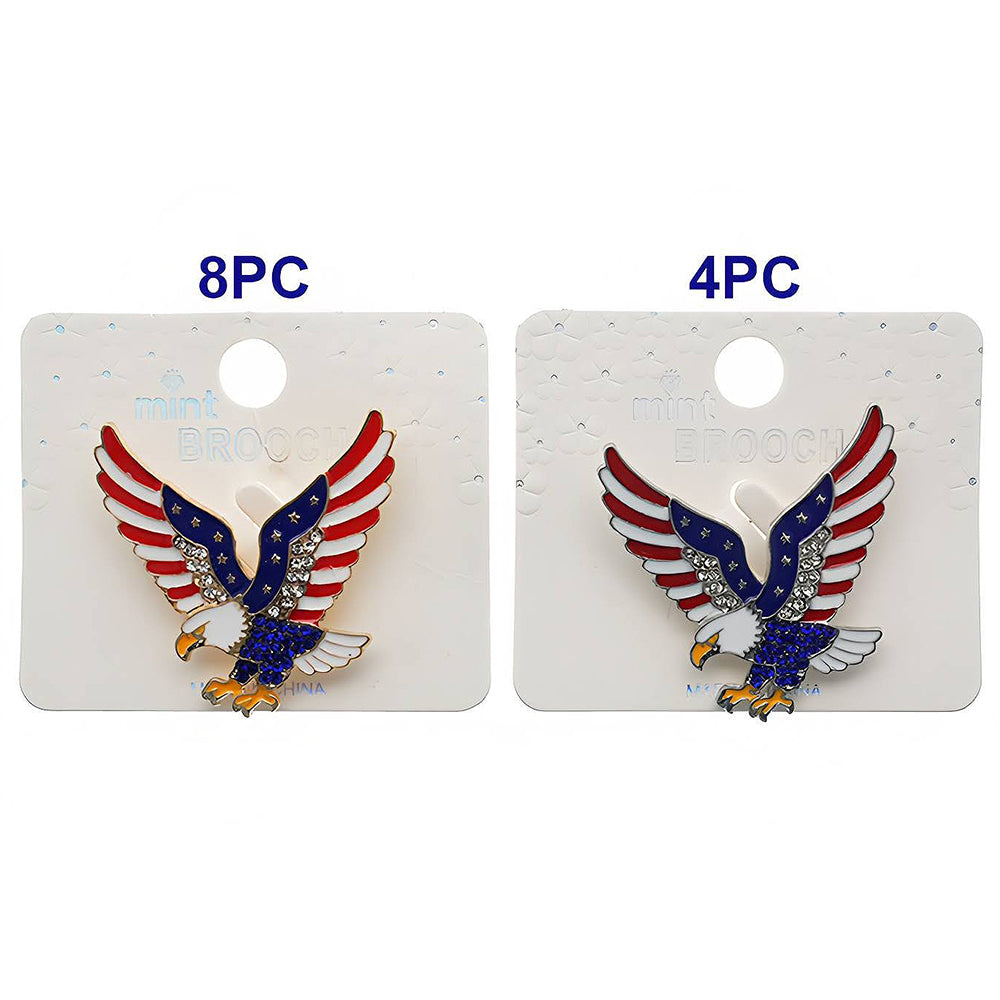 Patriotic USA 4th Of July Bald Eagle Brooch