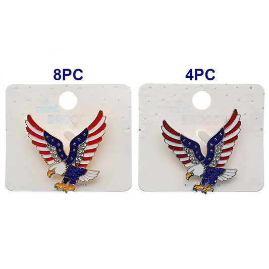 Patriotic USA 4th Of July Bald Eagle Brooch