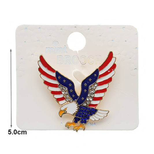 Patriotic USA 4th Of July Bald Eagle Brooch