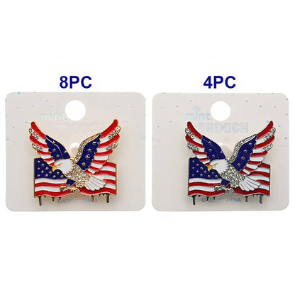 Patriotic USA 4th Of July Bald Eagle Brooch