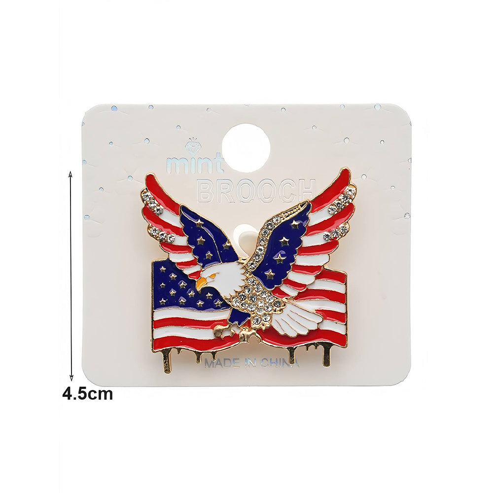 Patriotic USA 4th Of July Bald Eagle Brooch