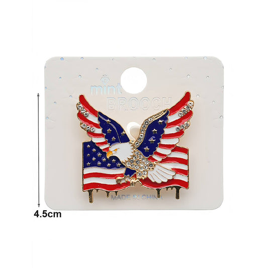 Patriotic USA 4th Of July Bald Eagle Brooch