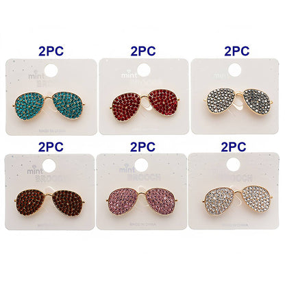 Rhinestone Aviator Sunglasses Brooch Pin
