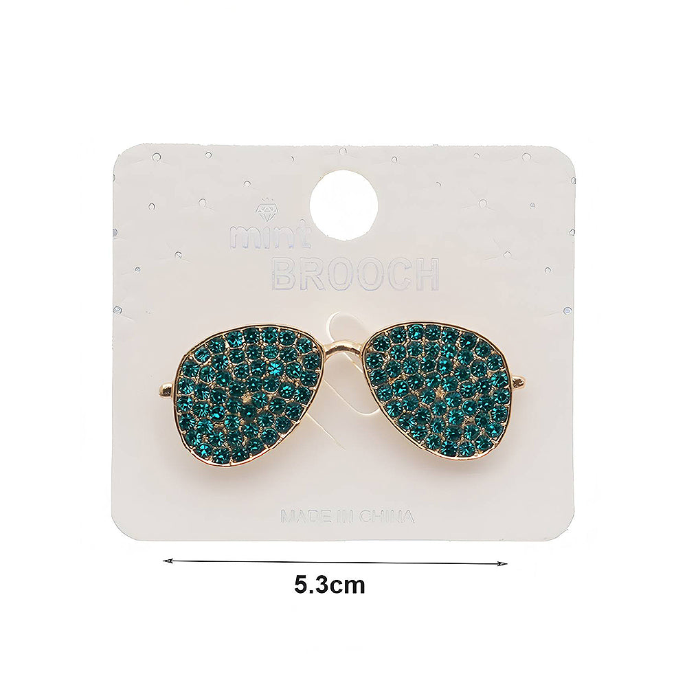 Rhinestone Aviator Sunglasses Brooch Pin