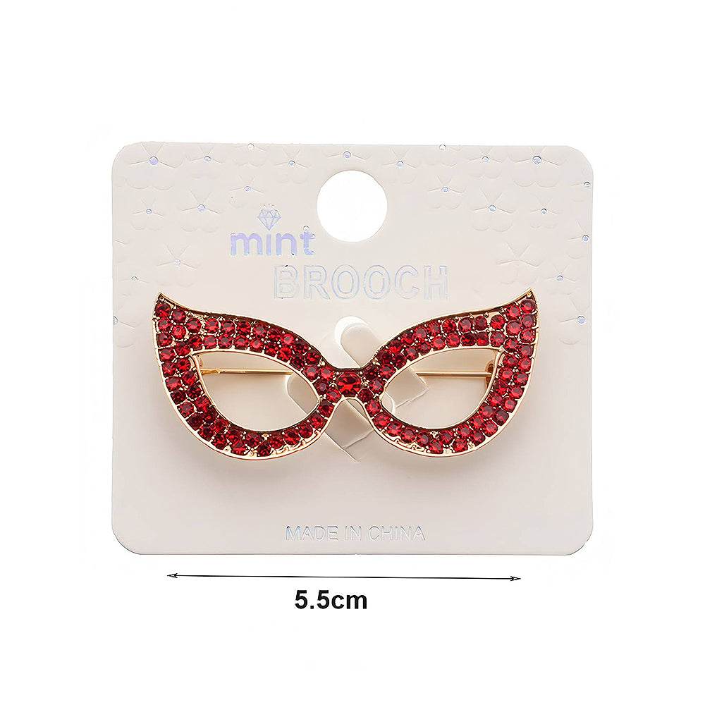 Rhinestone Cat Eye Glasses Frame Brooch Pin