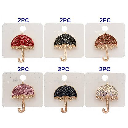 Rhinestone Umbrella Brooch Pin