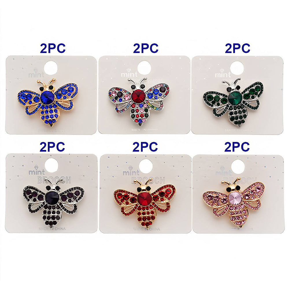 Rhinestone Insect Honeybee Brooch Pin