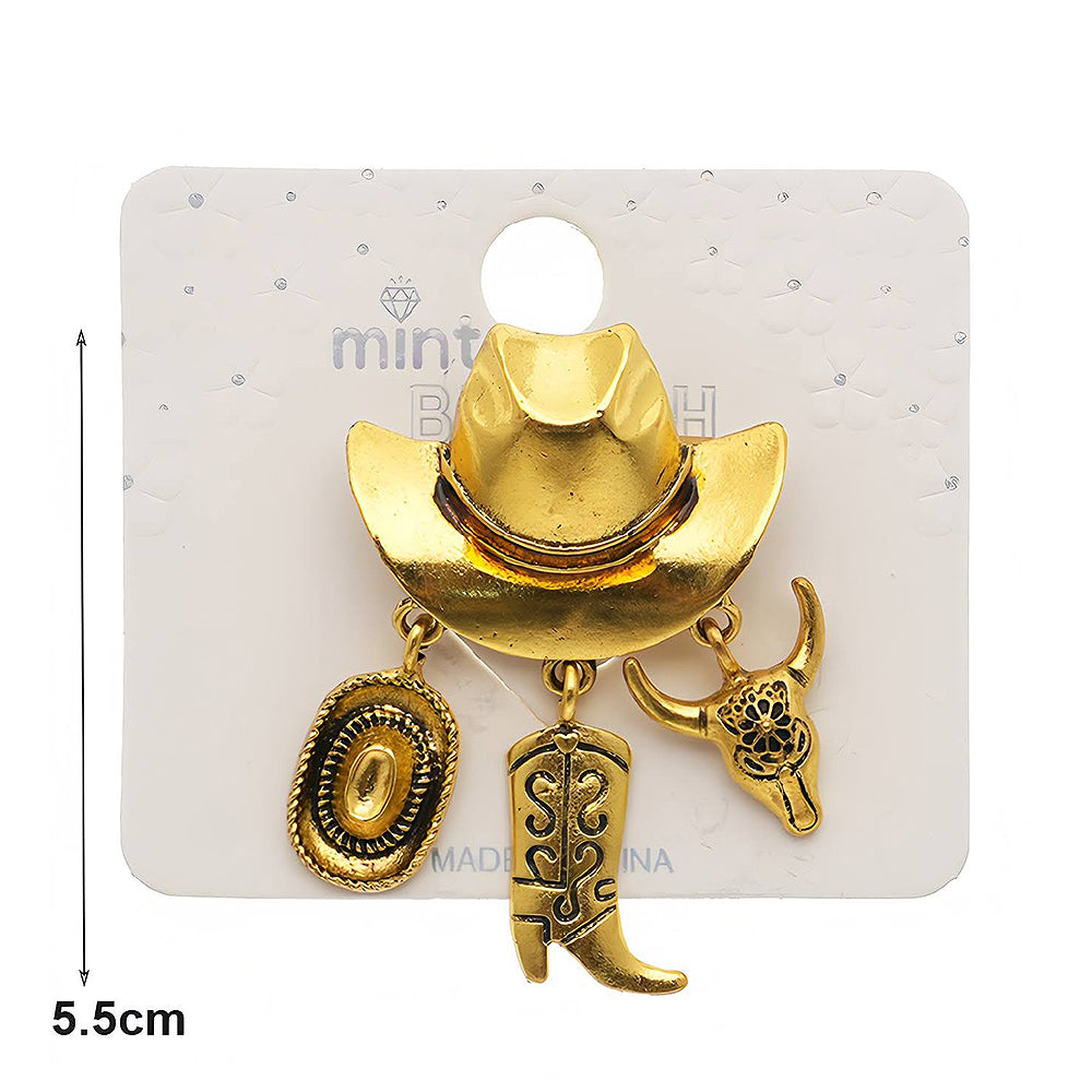 Western Cowboy Hat Charm Brooch Pin