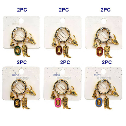 Western Circle Charm Brooch Pin