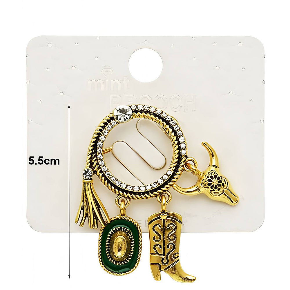 Western Circle Charm Brooch Pin