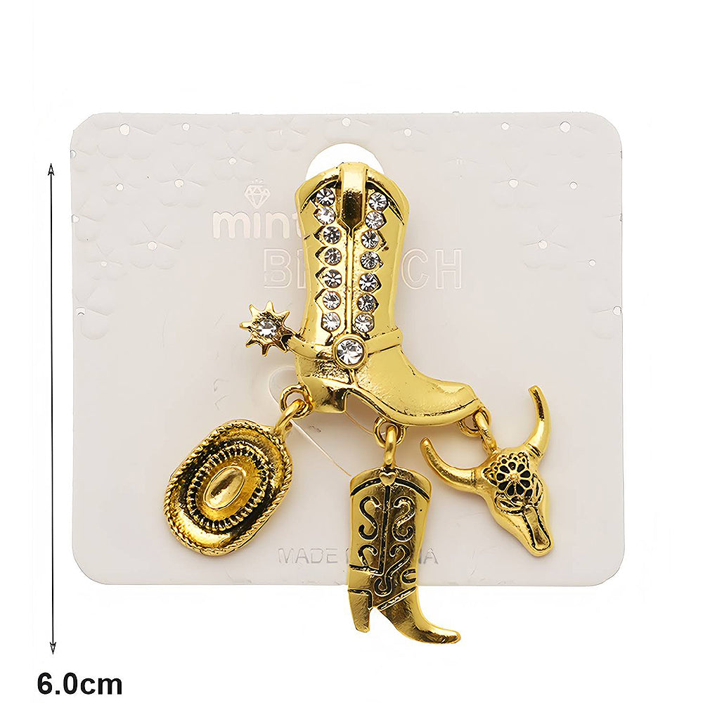 Western Spurs Boot Charm Brooch Pin