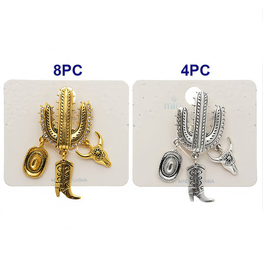 Western Cactus Charm Brooch Pin
