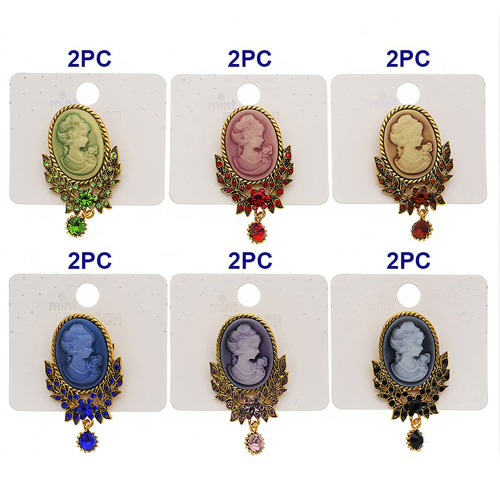 Vintage Victorian Lady Cameo Brooch Pin