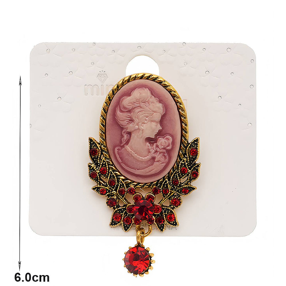 Vintage Victorian Lady Cameo Brooch Pin