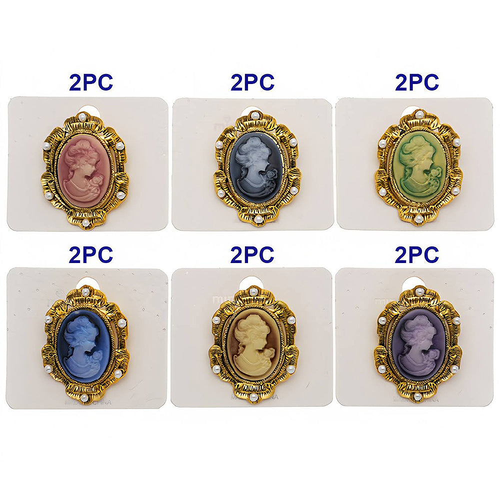 Vintage Victorian Lady Cameo Brooch Pin