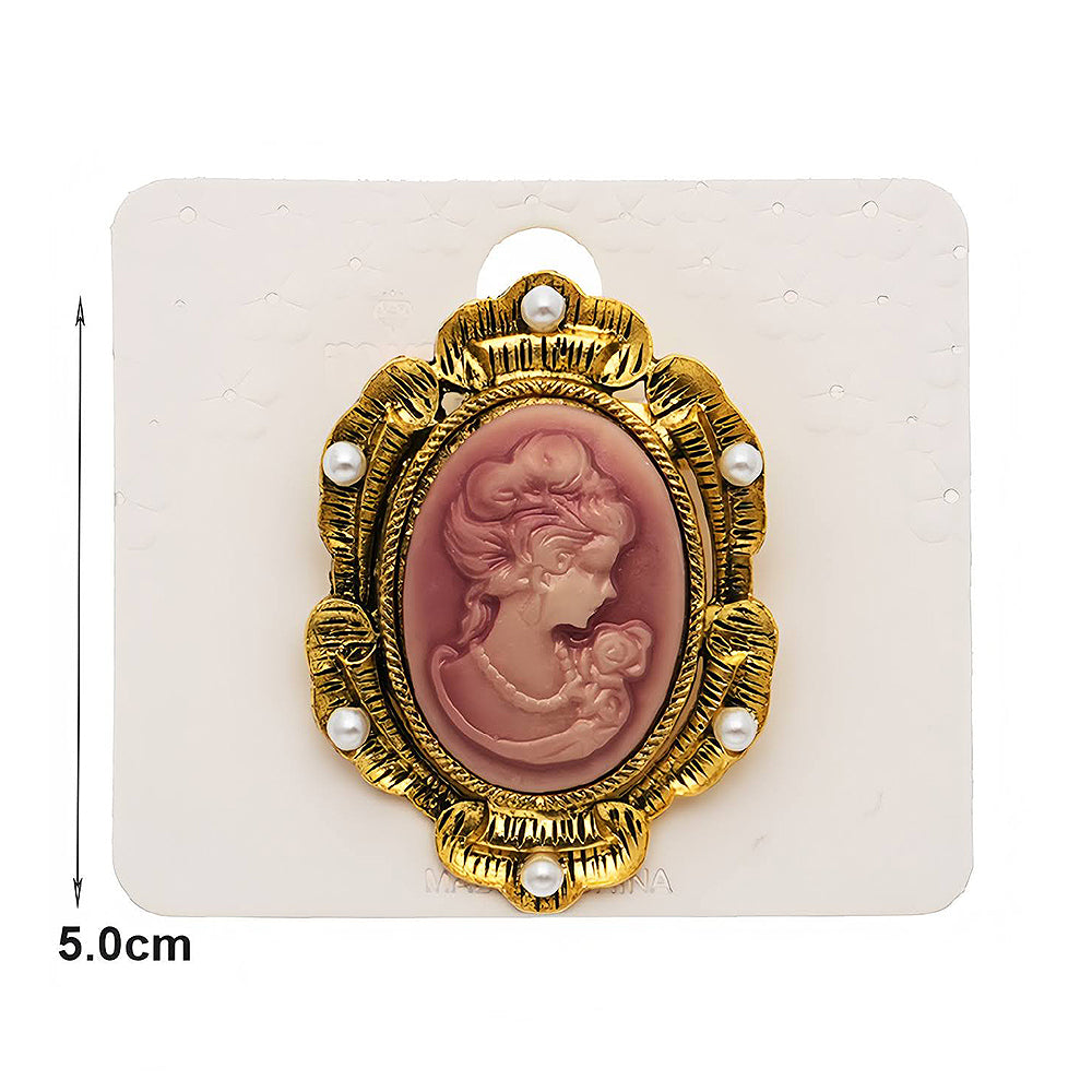 Vintage Victorian Lady Cameo Brooch Pin