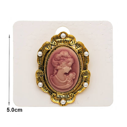 Vintage Victorian Lady Cameo Brooch Pin