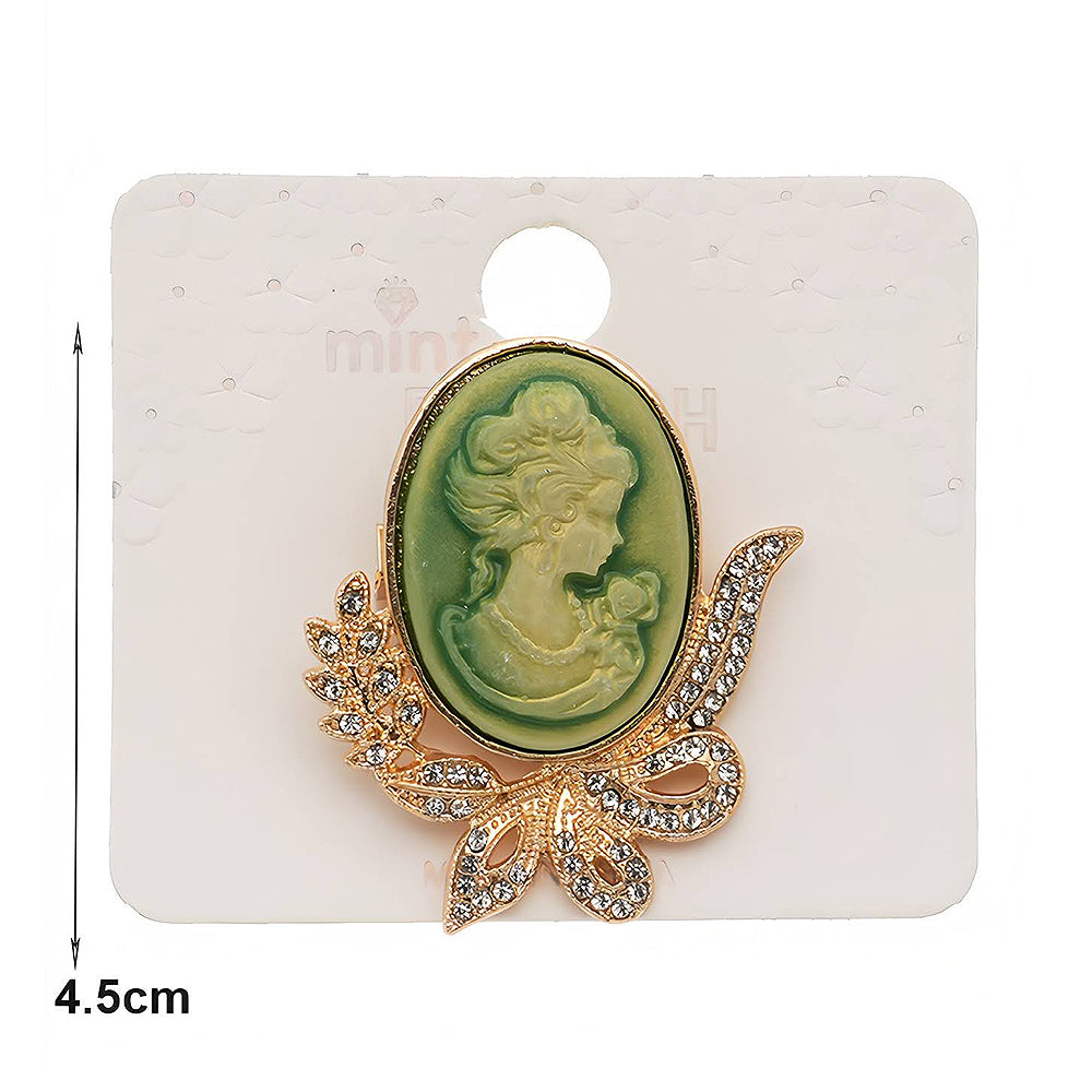 Vintage Victorian Lady Cameo Brooch Pin