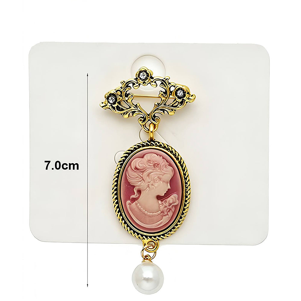 Vintage Victorian Lady Cameo Brooch Pin