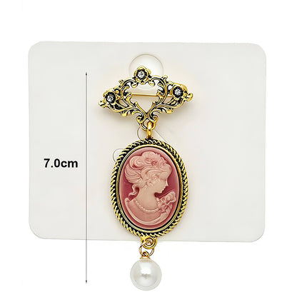 Vintage Victorian Lady Cameo Brooch Pin