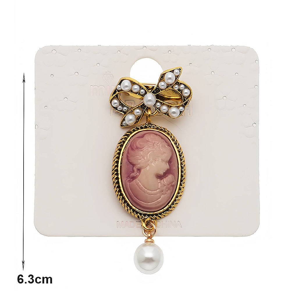 Vintage Victorian Lady Cameo Brooch Pin