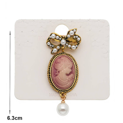 Vintage Victorian Lady Cameo Brooch Pin