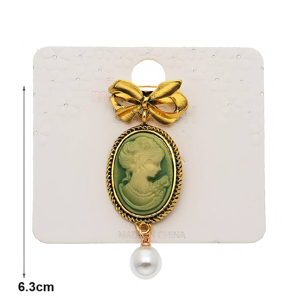 Vintage Victorian Lady Cameo Brooch Pin