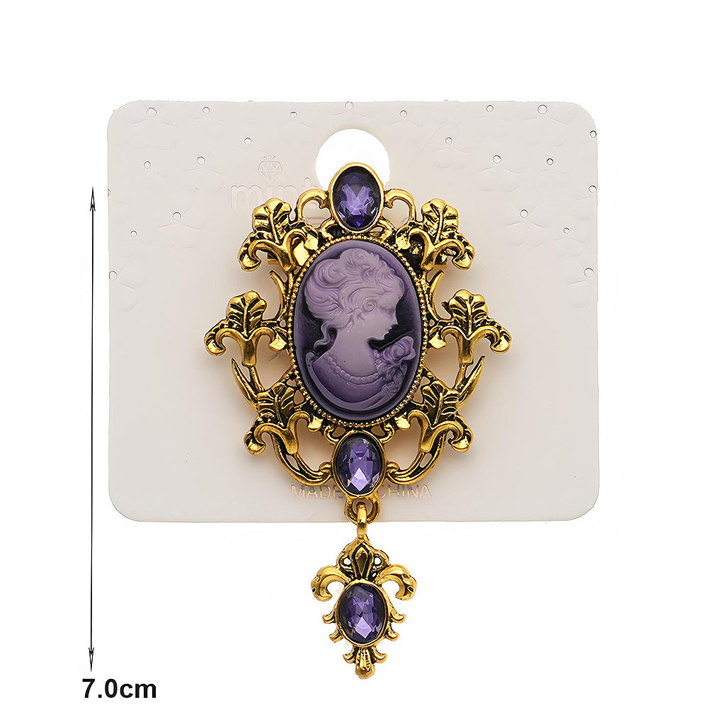 Vintage Victorian Lady Cameo Brooch Pin