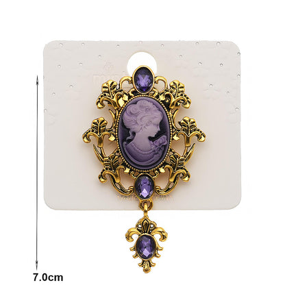Vintage Victorian Lady Cameo Brooch Pin