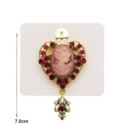Vintage Victorian Lady Cameo Brooch Pin