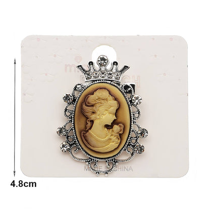 Vintage Victorian Lady Cameo Brooch Pin