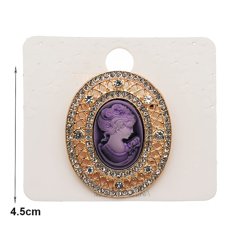 Vintage Victorian Lady Cameo Brooch Pin