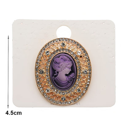 Vintage Victorian Lady Cameo Brooch Pin