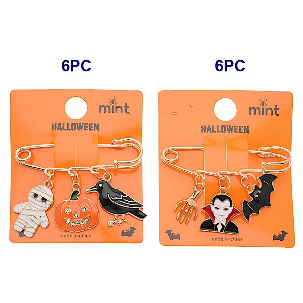 Halloween Charm Safety Pin Brooch Pin