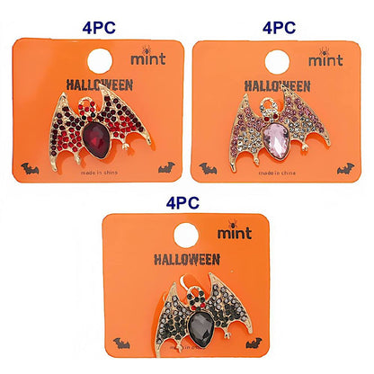 Halloween Rhinestone Bat Brooch Pin