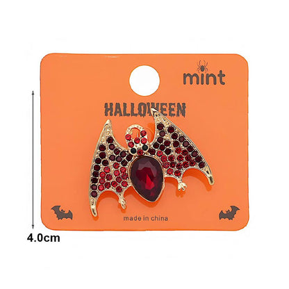 Halloween Rhinestone Bat Brooch Pin